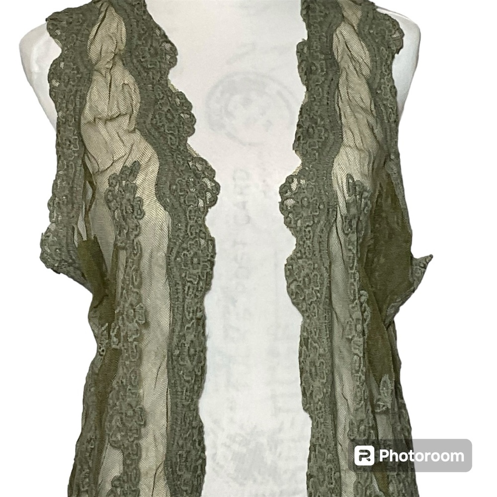 I Joah Olive Sz S Duster, Cover-up, Outer Layer, Well-Loved Embroidered Beauty‎